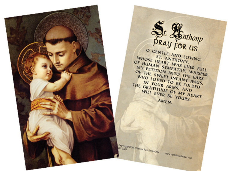 St. Anthony with Jesus Holy Card