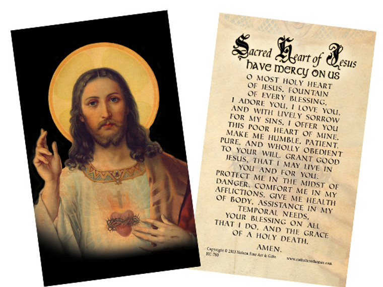 Antique Sacred Heart Holy Card