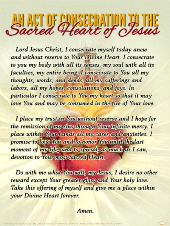 An Act of Consecration to the Sacred Heart of Jesus - Traditional Sacred Heart of Jesus Poster