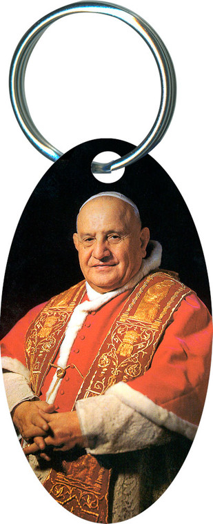 Pope John XXIII Sainthood Oval Keychain