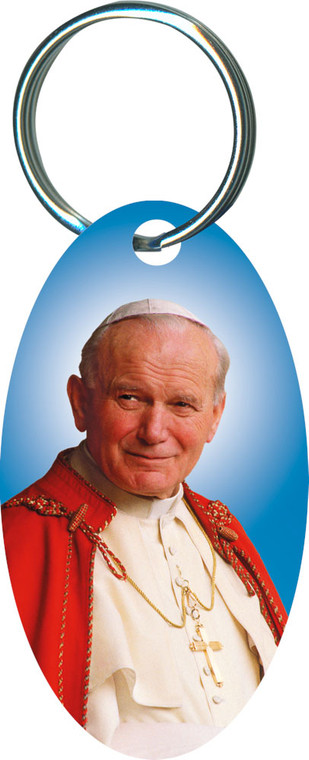 Pope John Paul II Sainthood Oval Keychain