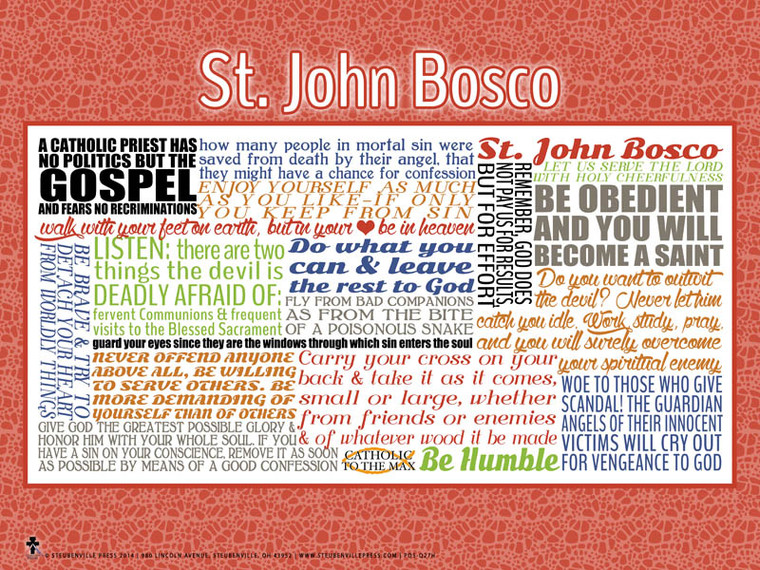 Saint John Bosco Quote Poster