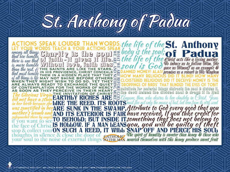 Saint Anthony of Padua Quote Poster