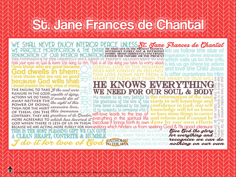 Saint Jane Frances de Chantal Quote Poster