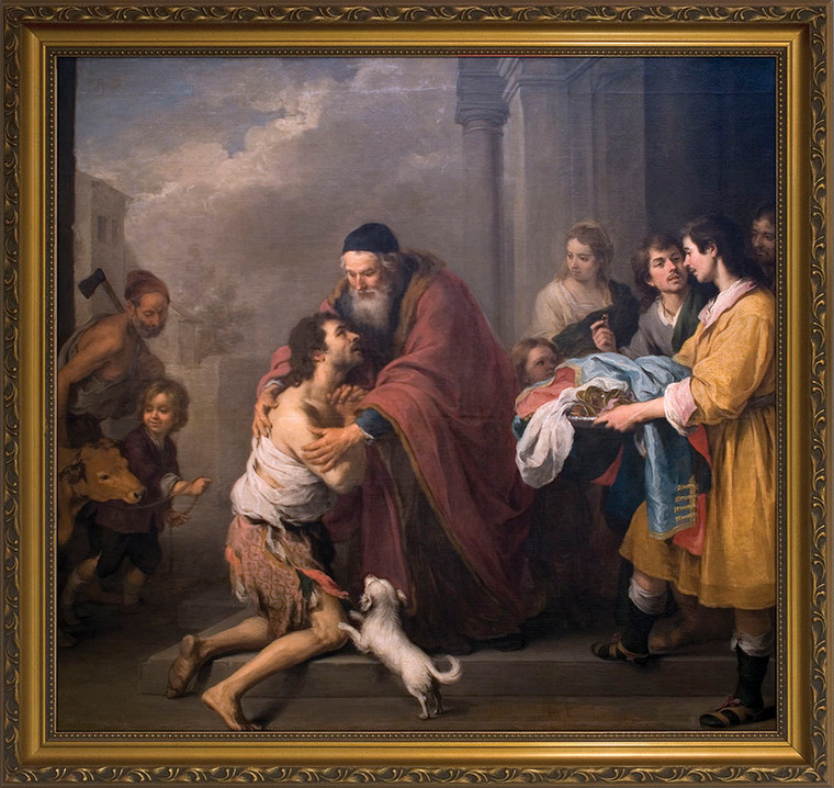 Prodigal Son by Murillo - Gold Framed Canvas
