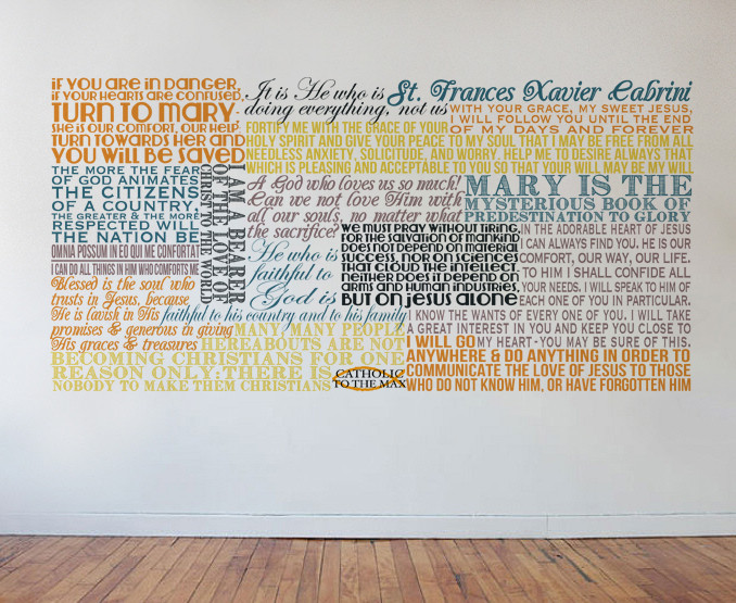 Saint Frances Xavier Cabrini Quote Wall Decal