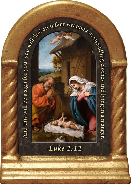 Nativity with Reaching Jesus Prayer Desk Shrine Nativity with Reaching Jesus Prayer Desk Shrine
