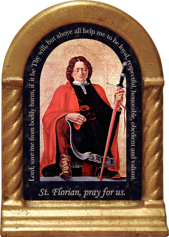St. Florian-Firefighter's Prayer Desk Shrine