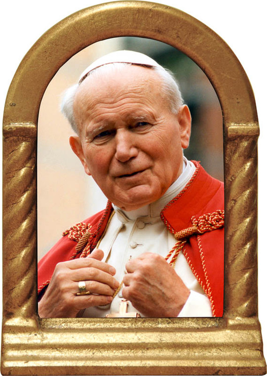 St. John Paul II Addressing the Faithful Desk Shrine