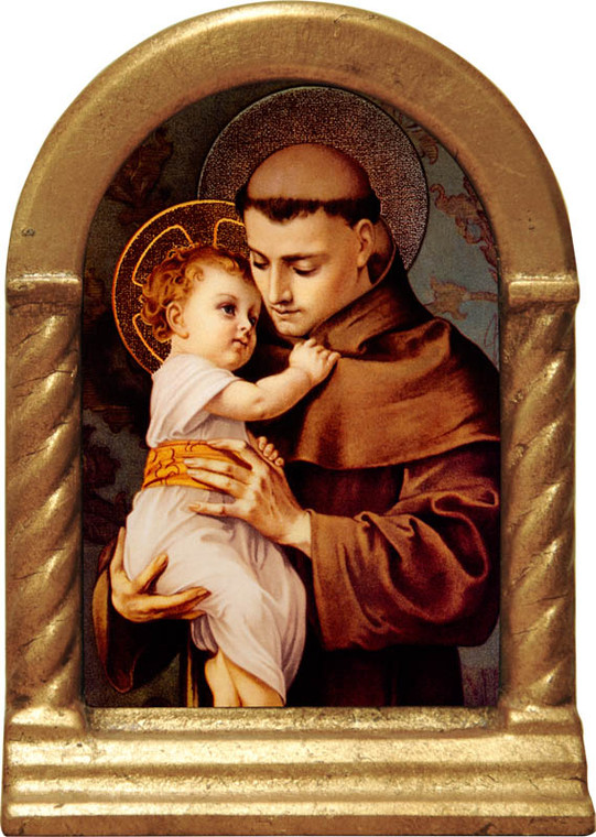 St. Anthony with Jesus Desk Shrine