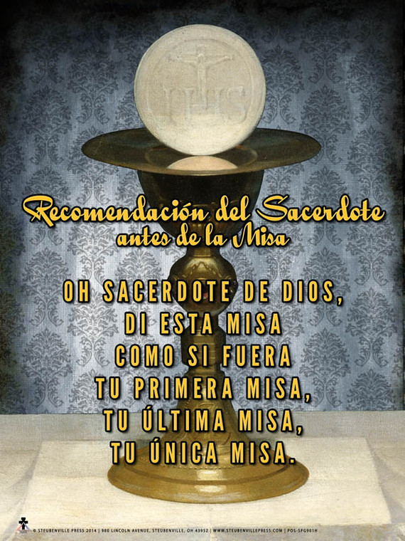 Spanish A Priest's Commendation Before Mass Poster Spanish A Priest's Commendation Before Mass Poster