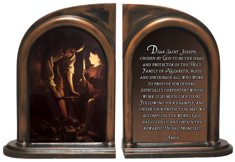 St. Joseph Carpenter's Prayer Bookends