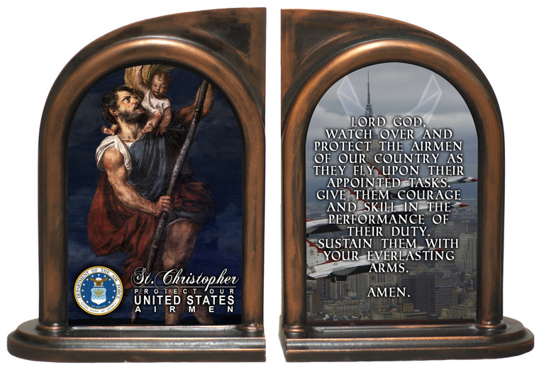 St. Christopher Air Force Bookends