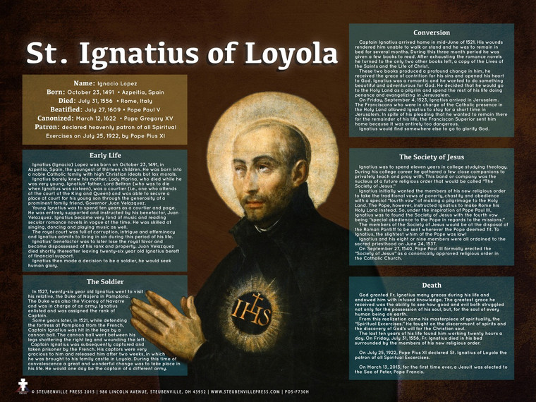 St. Ignatius of Loyola Explained Poster