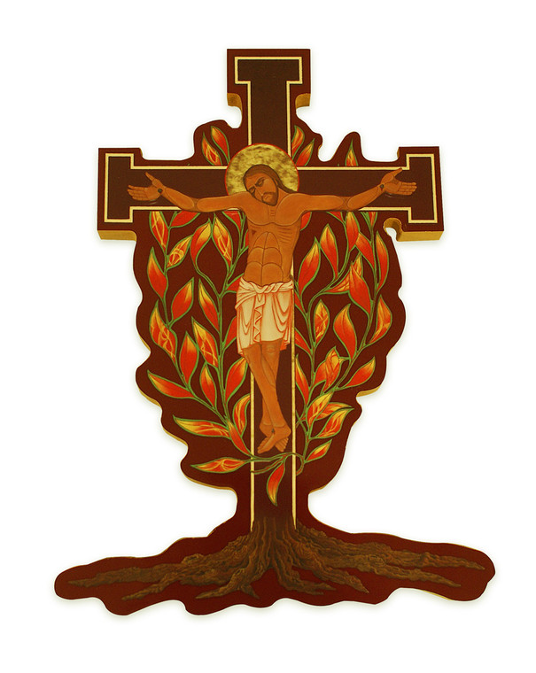 Burning Bush Wall Crucifix