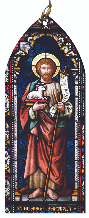 St. John the Baptist Stained Glass Wood Ornament