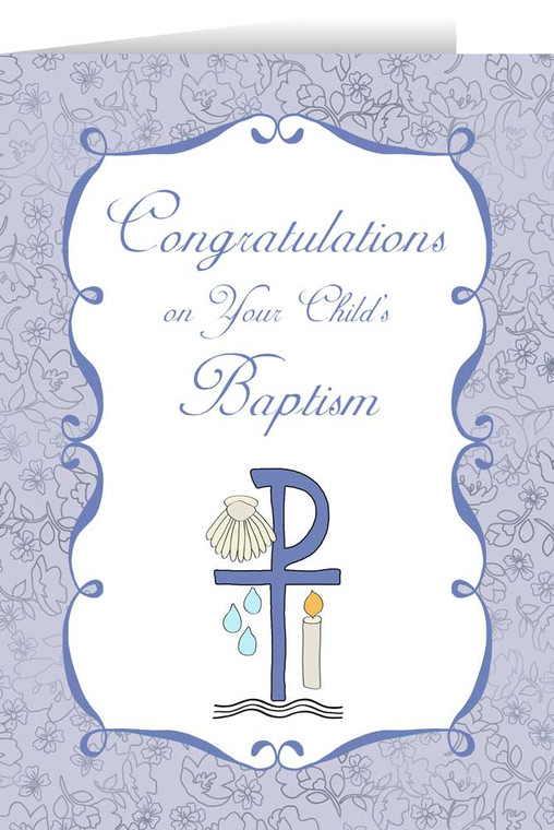 Child's Baptism Lilac Greeting Card