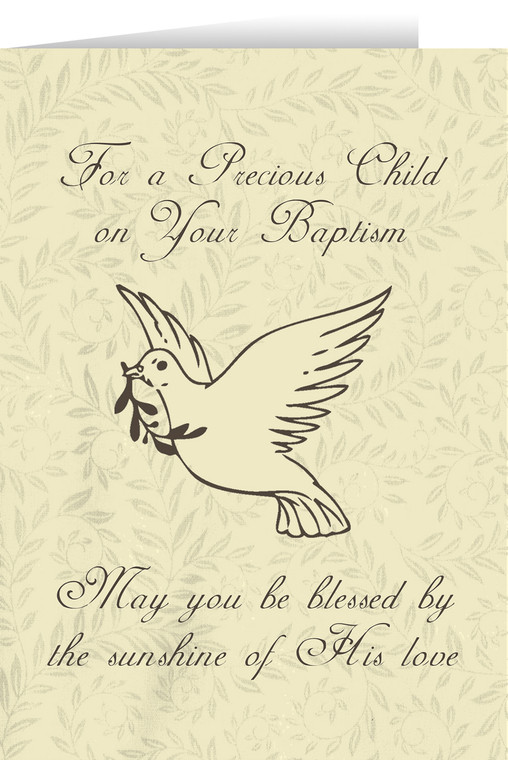 Child's Baptism Beige Greeting Card