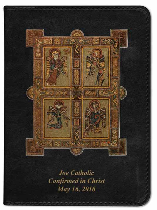 Personalized Catholic Bible with Book of Kells Cover - Black RSVCE