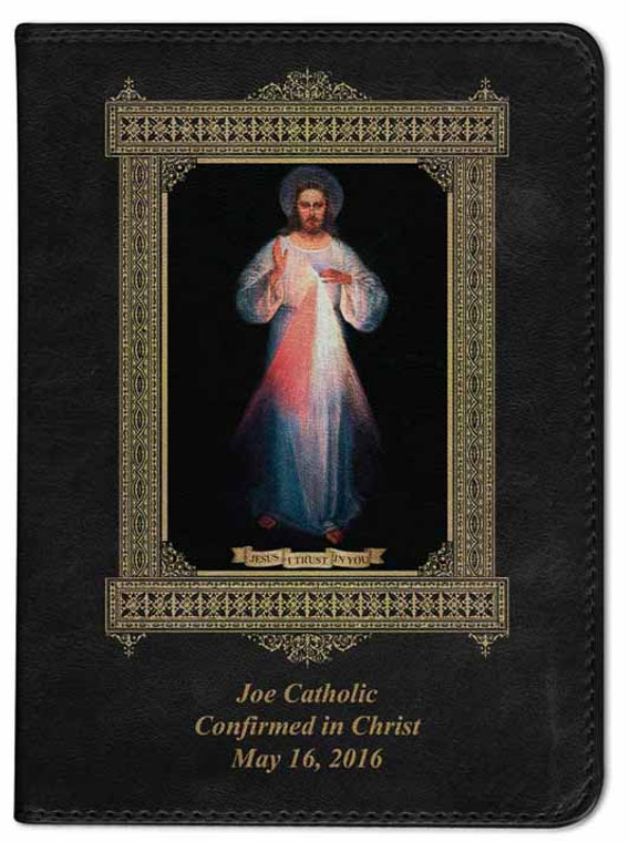 Personalized Catholic Bible with Divine Mercy Vilnius Original Cover - Black RSVCE