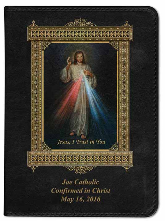 Personalized Catholic Bible with Divine Mercy Cover - Black RSVCE