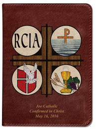 bible personalized catholic burgundy rcia
