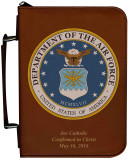 Personalized Bible Cover with Air Force Graphic - Tawny