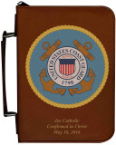 Personalized Bible Cover with Coast Guard Graphic - Tawny