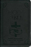 Laser Embossed Catholic Bible with Wedding Rings Cover - Black NABRE