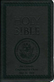 Laser Embossed Catholic Bible with Navy Cover - Black NABRE