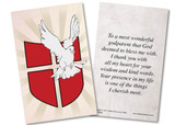 Dove with Shield Baptism Holy Card