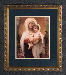 Madonna of the Roses Matted - Ornate Dark Framed Art - Catholic to the ...