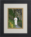 Pope Benedict In Mountains Matted - Black Framed Art