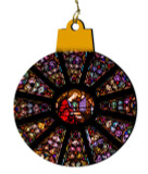 St. Cecilia Stained Glass Wood Ornament