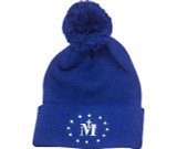 Miraculous Medal Royal Blue Pom-Pom Beanie