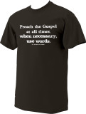 "Preach the Gospel" St. Francis of Assisi Dark Brown T-Shirt