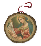 Vintage Madonna with Holly Wood Ornament