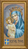 Mater Ecclesiae - Mosaic with Totus Tuus - Standard Gold Framed Art