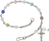 First Communion Rosary Bracelet with 5mm Rundell Beads