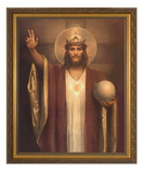 Christ the King by Chambers Restored - Gold Framed Canvas