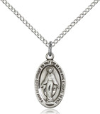 Sterling silver miraculous medal on an 18 inch stainless chain