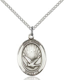 Sterling Silver Holy Spirit Medal Oval