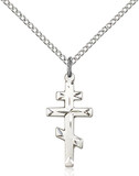 Sterling silver cross on a 18 inch stainless chain