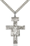 Sterling silver crucifix on a 24 inch stainless chain