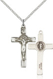 Sterling silver crucifix on an 18 inch stainless chain