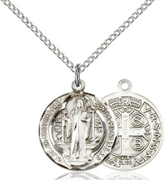 Sterling Silver Medal St. Benedict Small Round - Catholic to the Max ...
