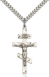 Sterling silver crucifix on a 24 inch stainless chain