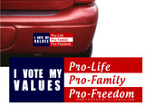 I Vote my Values Bumpersticker (Large)