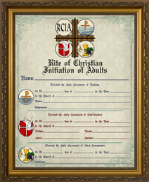 RCIA Sacrament Certificate of Initiation in Gold Frame - Catholic to ...