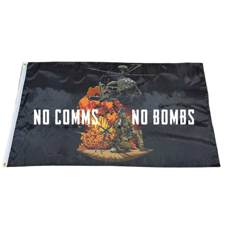 TBF "NO COMMS NO BOMBS" (Apache) Flag